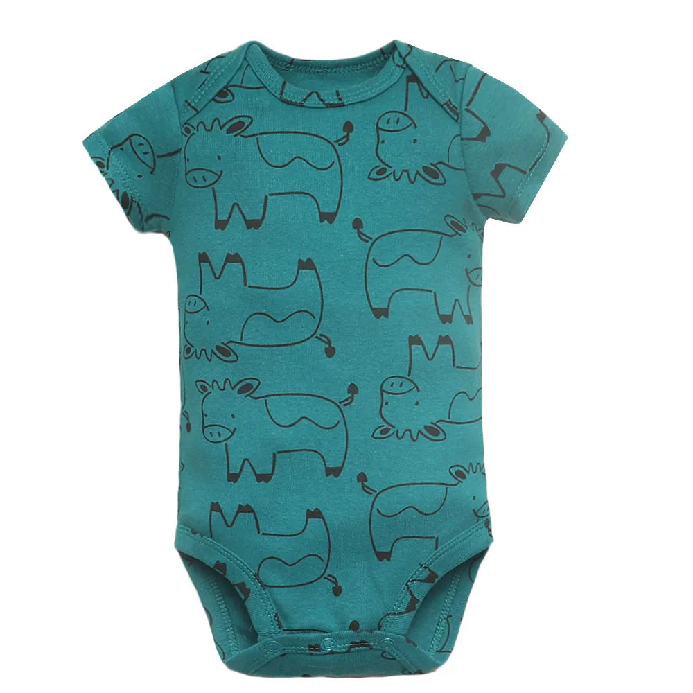 5pc 100% Cotton Short Sleeve Onesies  6-24M