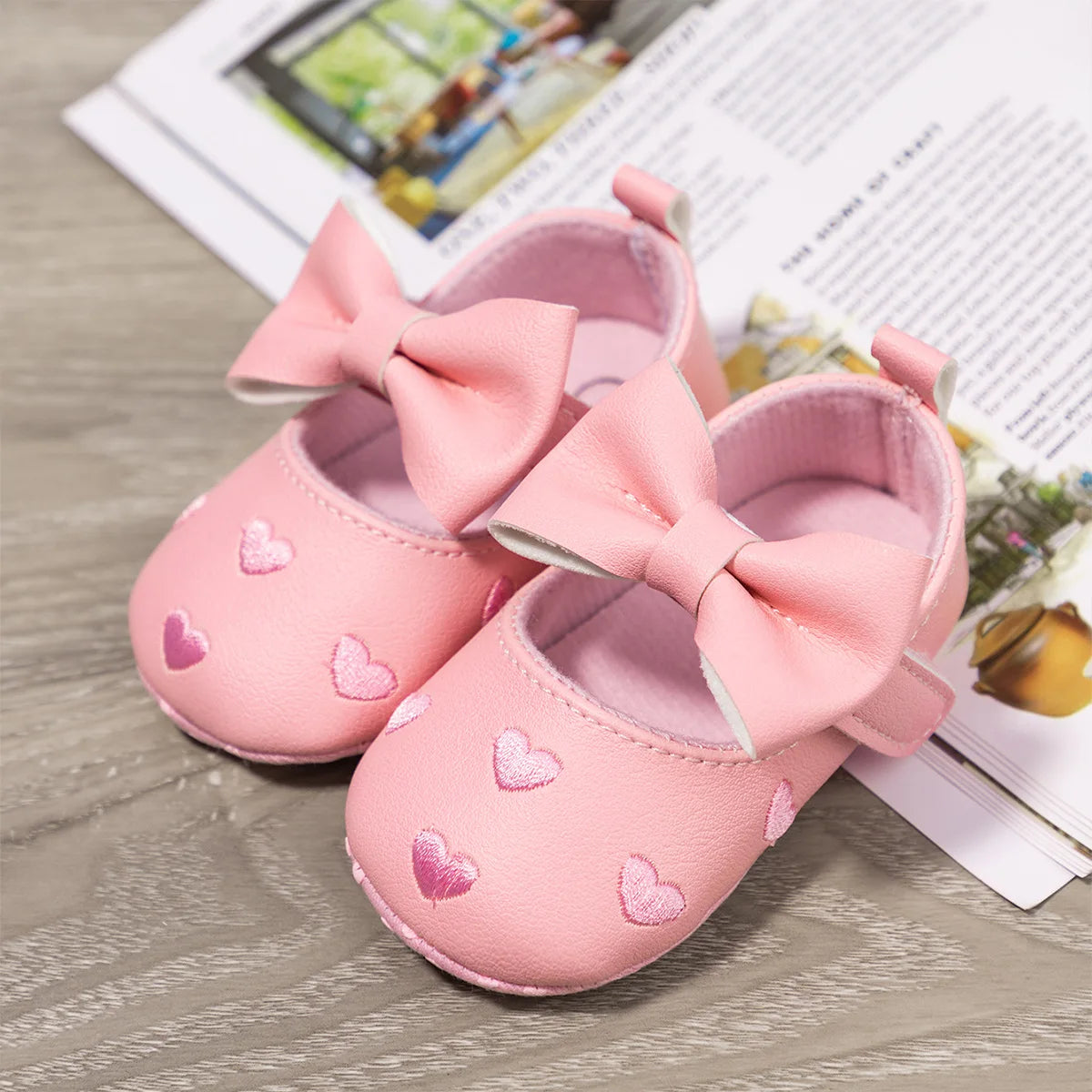 Classic Toddler Girls Dress Shoes with Bow 0-18M