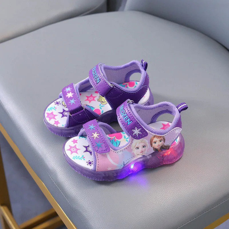 Disney Princess Frozen Elsa LED Light Up Luminous Toddler Sandals