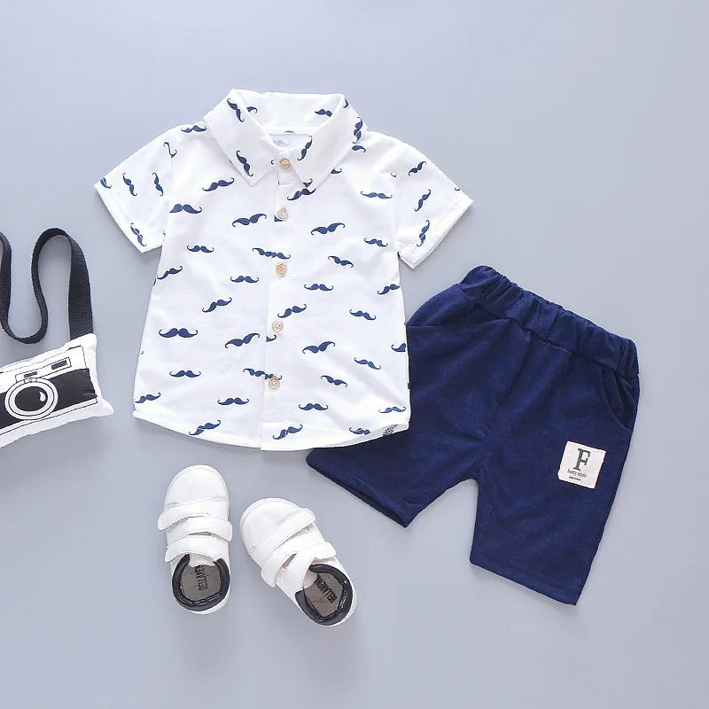 Toddler Boys' Button-Up Collar Shirt & Shorts Set