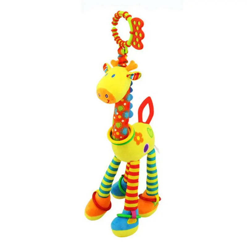 Plush Animal Rattle with Built-in Teether