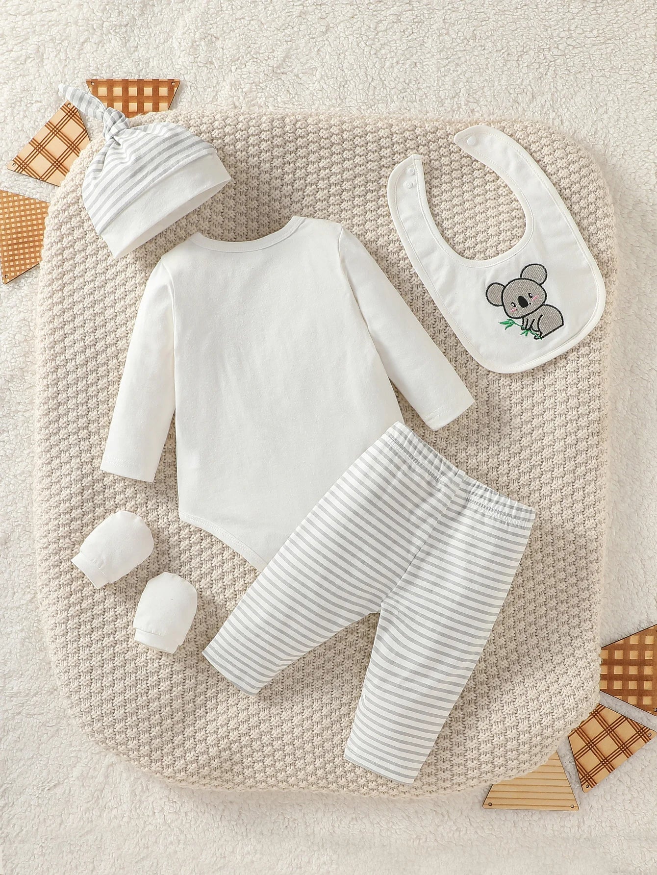 4Pcs Baby Boy Cartoon Elephant Outfit Set – Stylish & Cozy