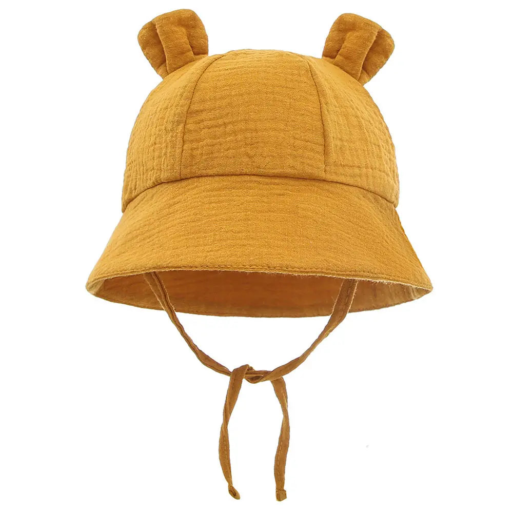 Soft Cotton Baby Bucket Hat with Ears