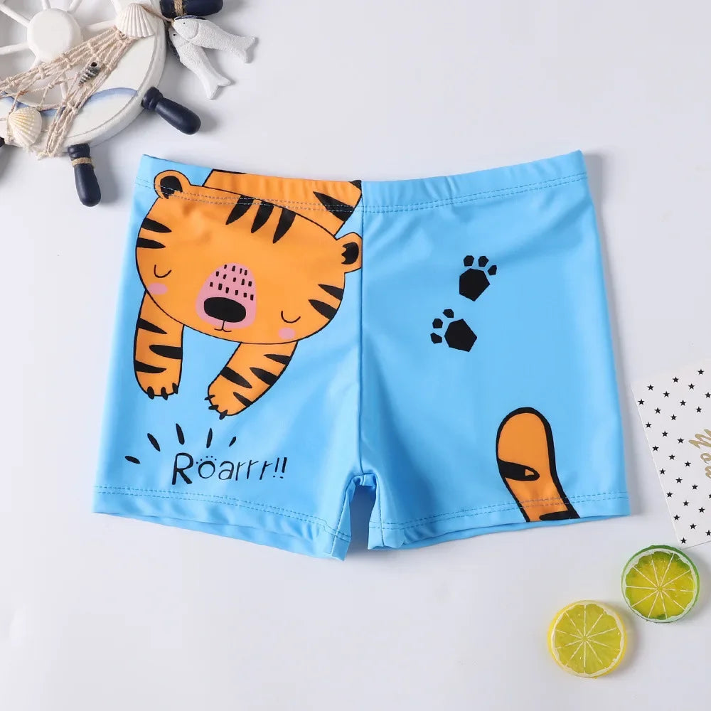 Boys' Cartoon Print Swimming Trunks