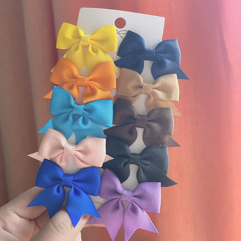 10-Piece Set Ribbon Bowknot Hair Clips