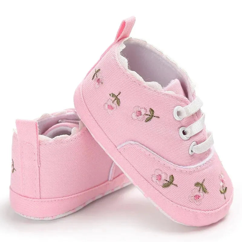 Infant Girl's White/Pink Floral Shoes