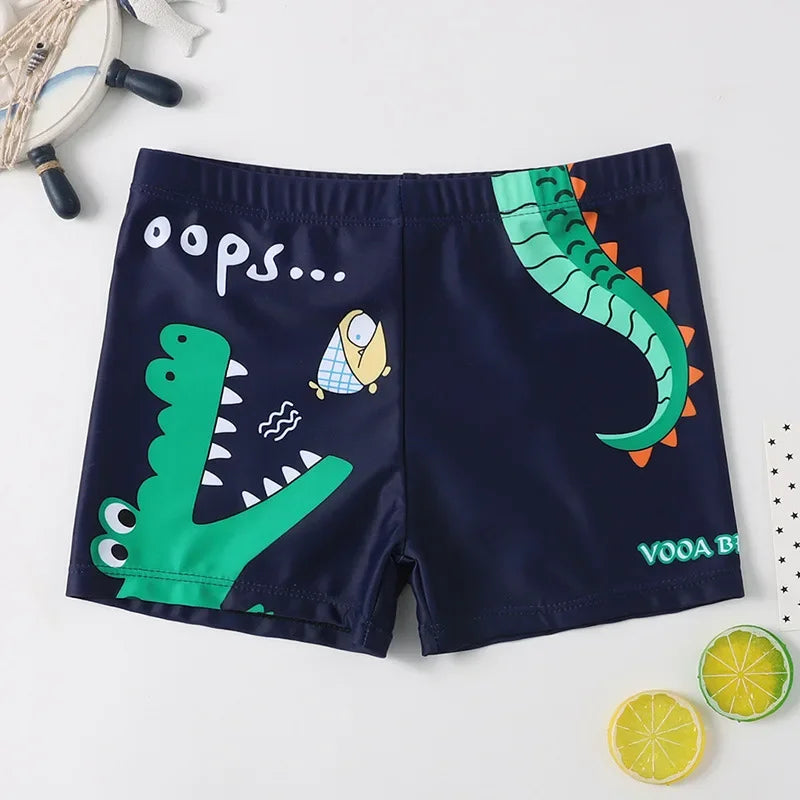 Boys' Cartoon Print Swimming Trunks