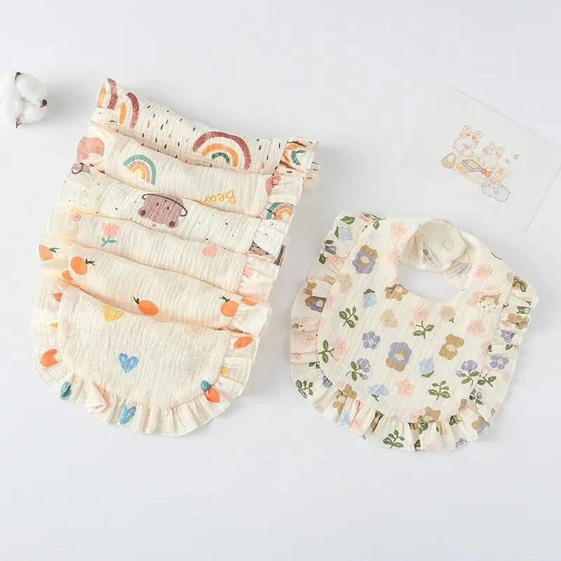 2-Piece Feeding Ruffle Floral Bib