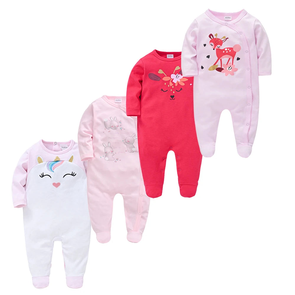 3pc & 4pc Newborn Cotton Long Sleeve Onesies 0-12m