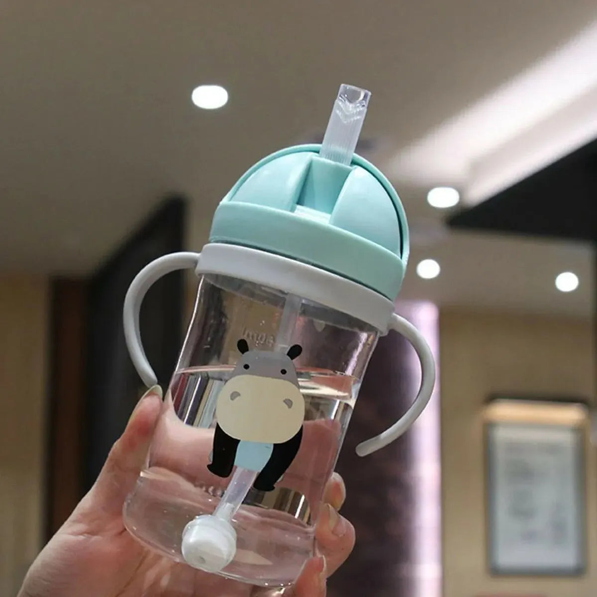 12oz Clear Sippy Cup with Straw