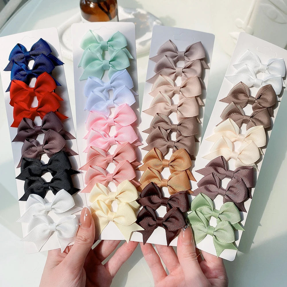 10-Piece Set Ribbon Bowknot Hair Clips