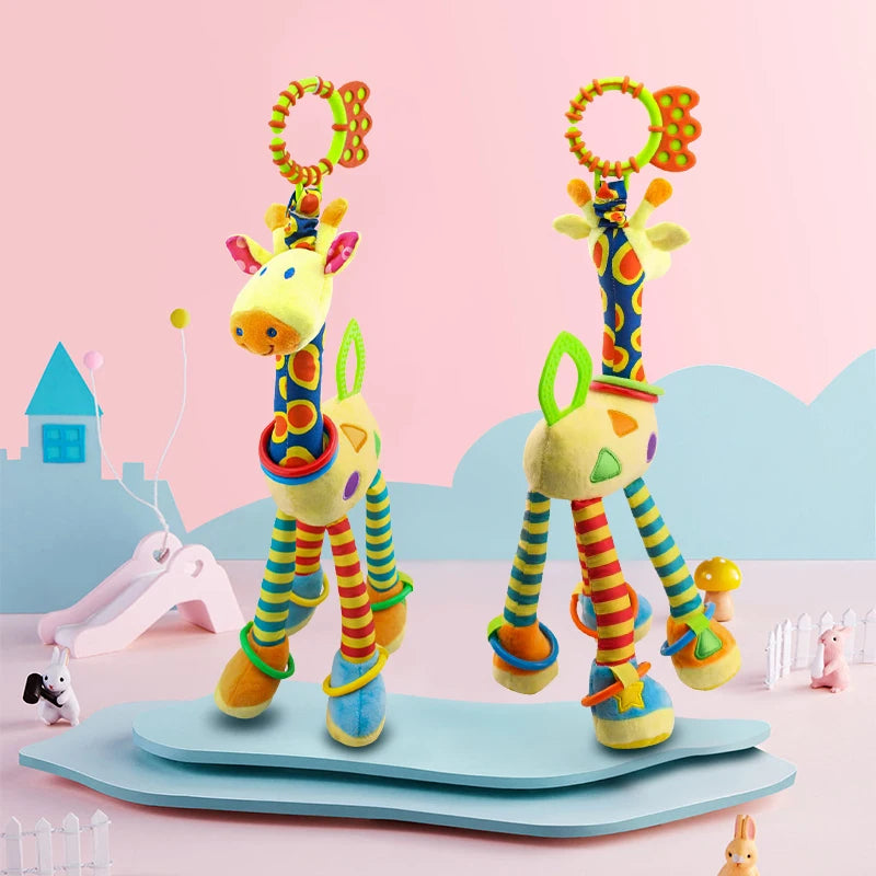 Giraffe Plush Rattle Teething Hanging Toy