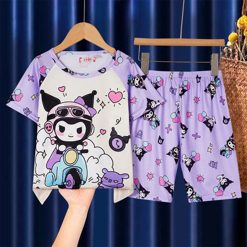 Toddler Girls Kuromi and My Melody Character Pajama Sets