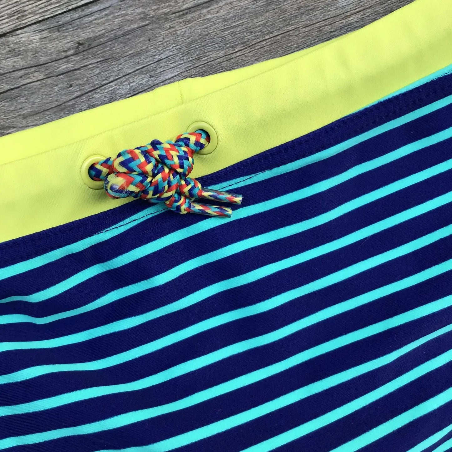 Boys' Striped Coconut Tree Swimming Trunks