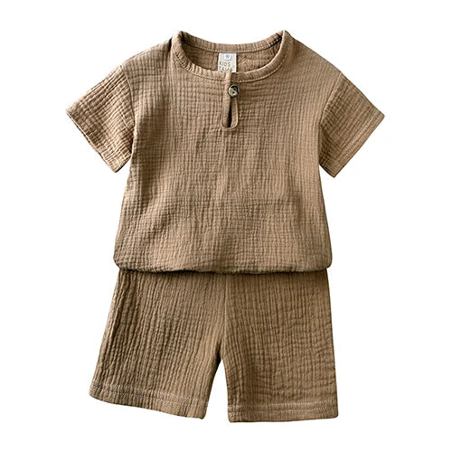 Cotton Knit Short Sleeve Matching Sets