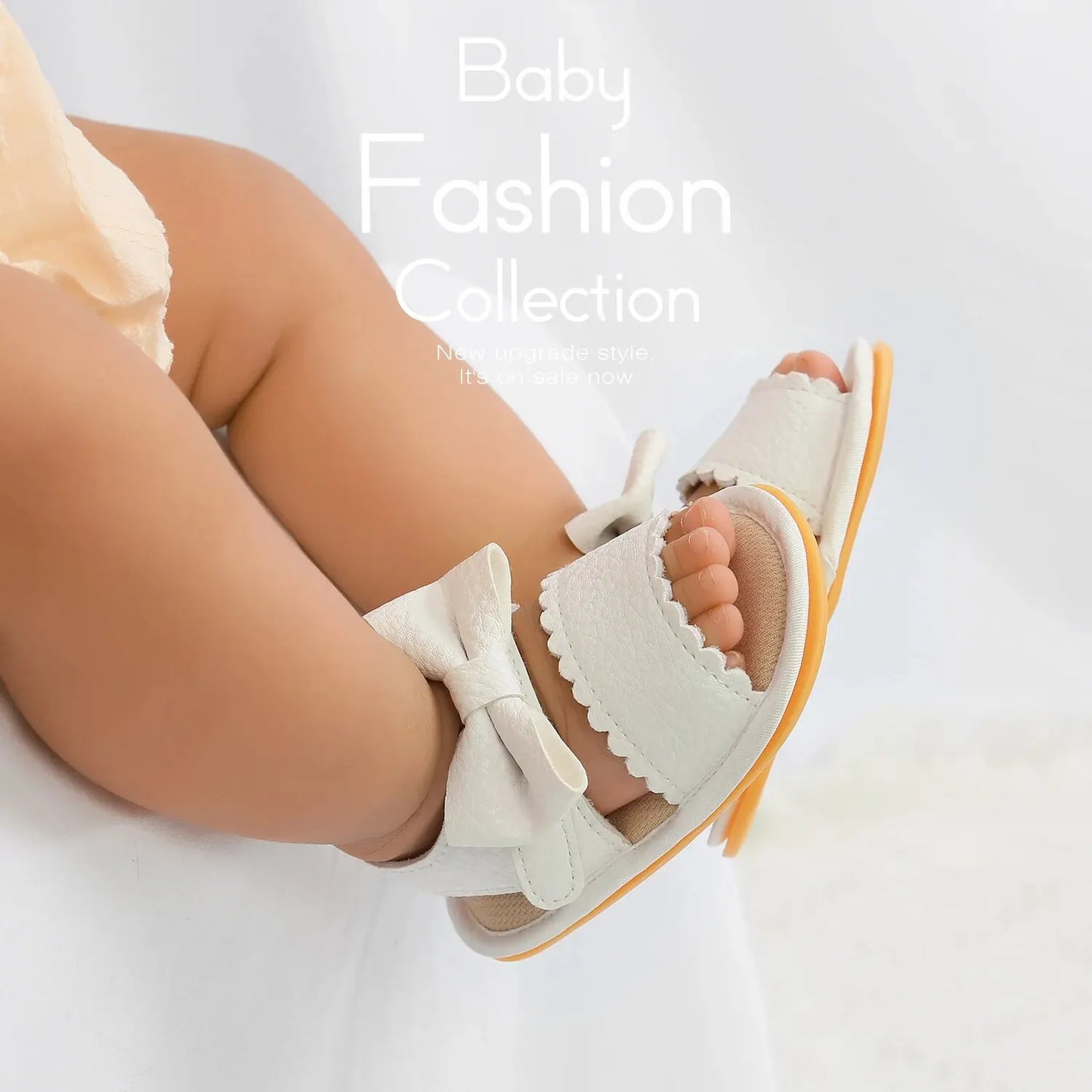 0-18M Girls' Bowknot Open Toe Leather Summer Sandals