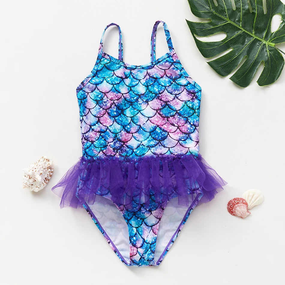 Girls' One Piece Mermaid Unicorn Swimsuits