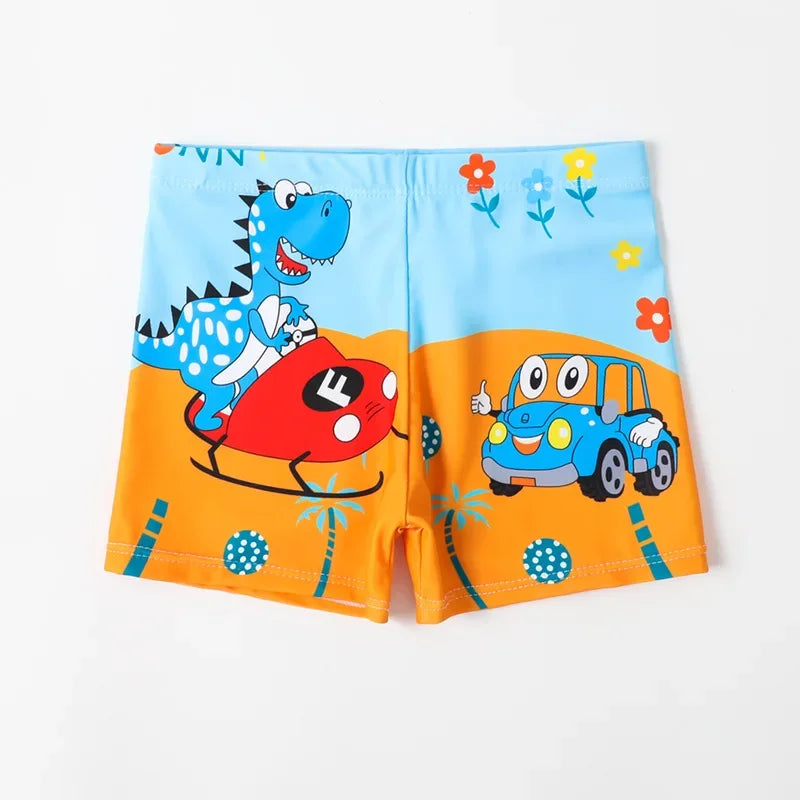 Boys' Cartoon Print Swimming Trunks