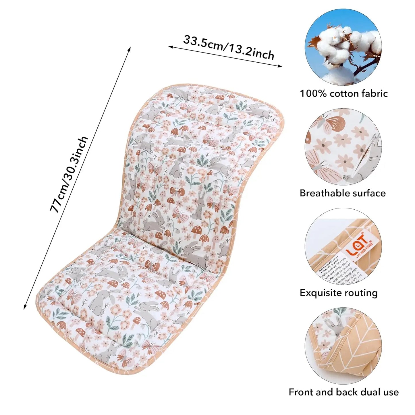 Baby Stroller Seat Liner – Soft & Breathable Cushion for Strollers, Car Seats & High Chairs 🍼🚼