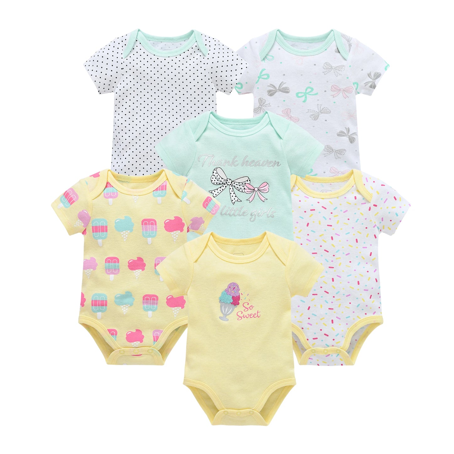 3ct & 6ct Newborn Onesie Sets 0M-12M