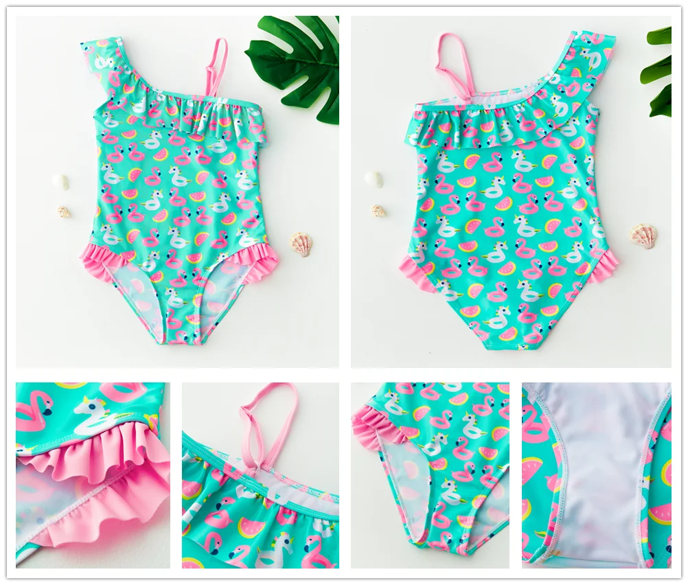 Girls' One Piece Mermaid Unicorn Swimsuits