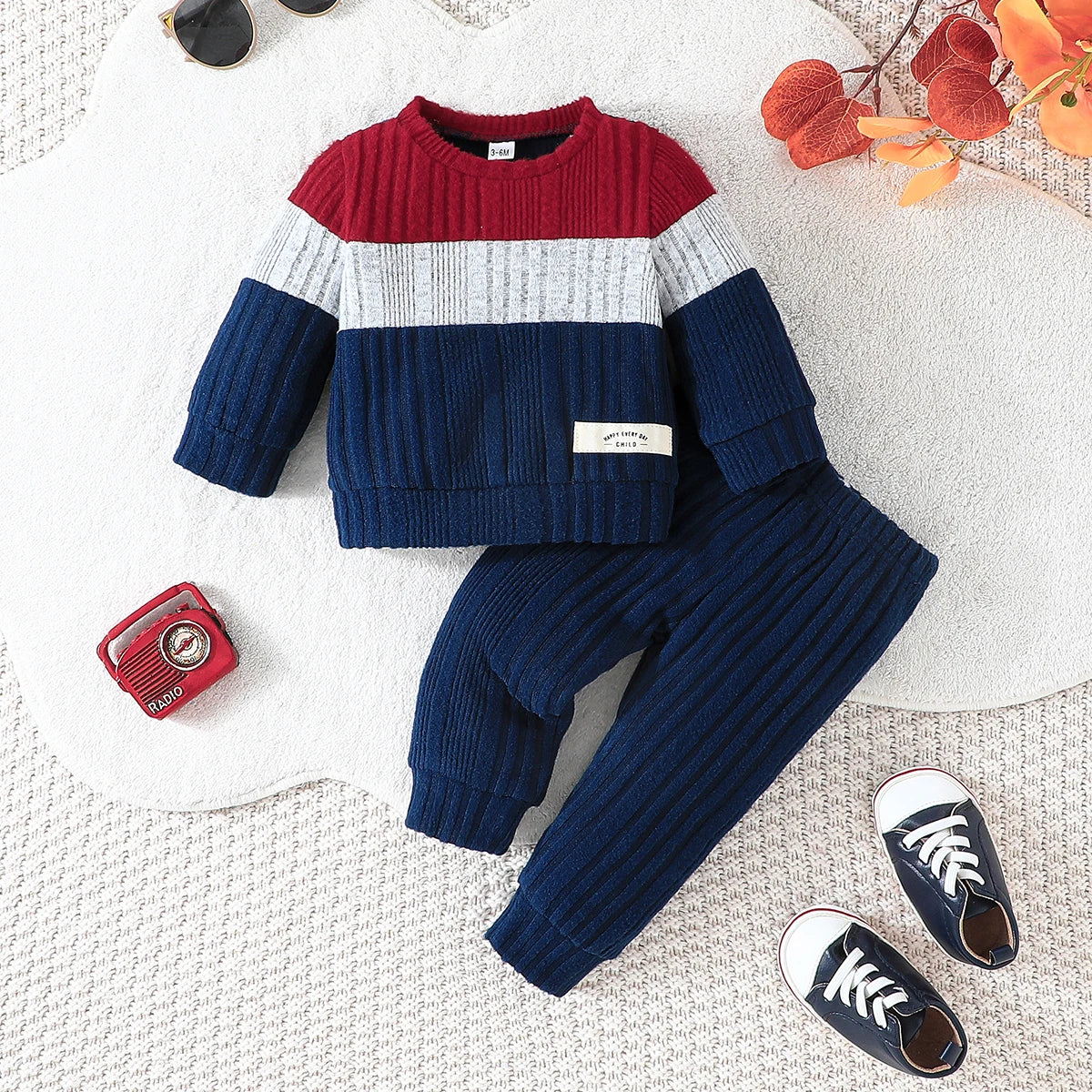 Long Sleeve Warm Winter Sweater Set 3-24M