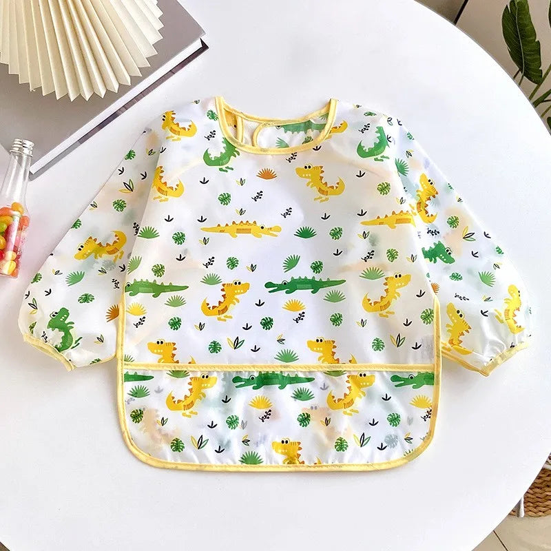 Waterproof Long-Sleeve Baby Bib – Cute &amp; Mess-Free Feeding Apron