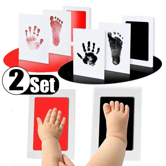 2 Set Safe Non-toxic Baby Handprint & Footprint Ink Pads