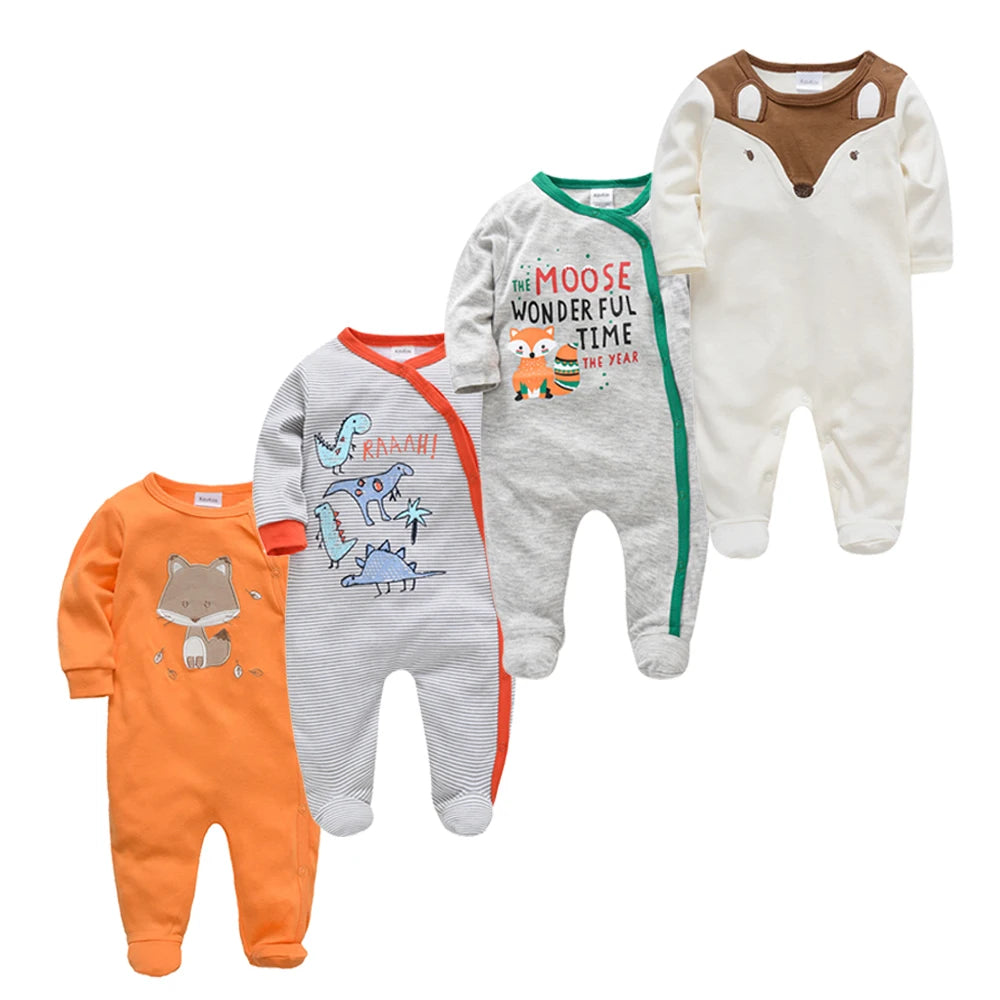 3pc & 4pc Newborn Cotton Long Sleeve Onesies 0-12m