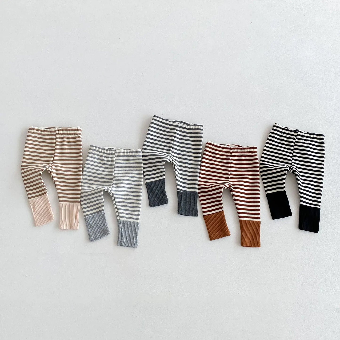 Newborn Striped Autumn Colored Bottoms