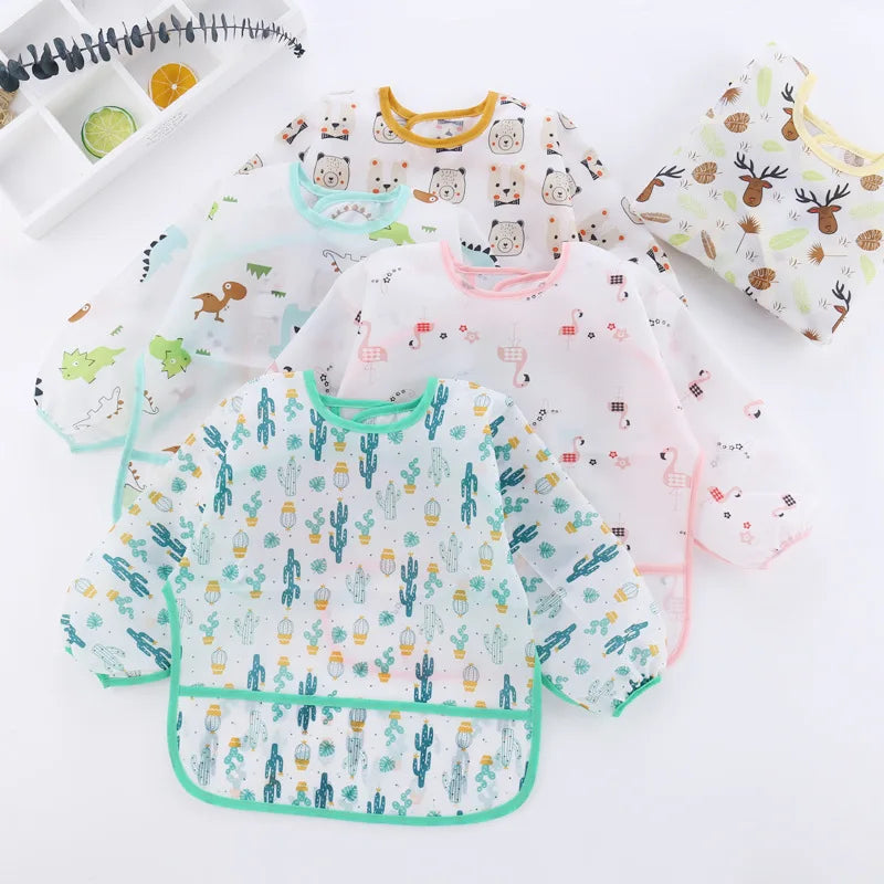 Waterproof Long-Sleeve Baby Bib & Art Smock – Mess-Free Mealtime & Playtime