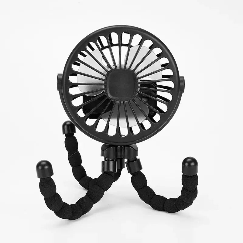 Multi-Functional Portable USB Rechargeable Octopus Mini Fan – Perfect for Strollers & Students 🌬️🔋