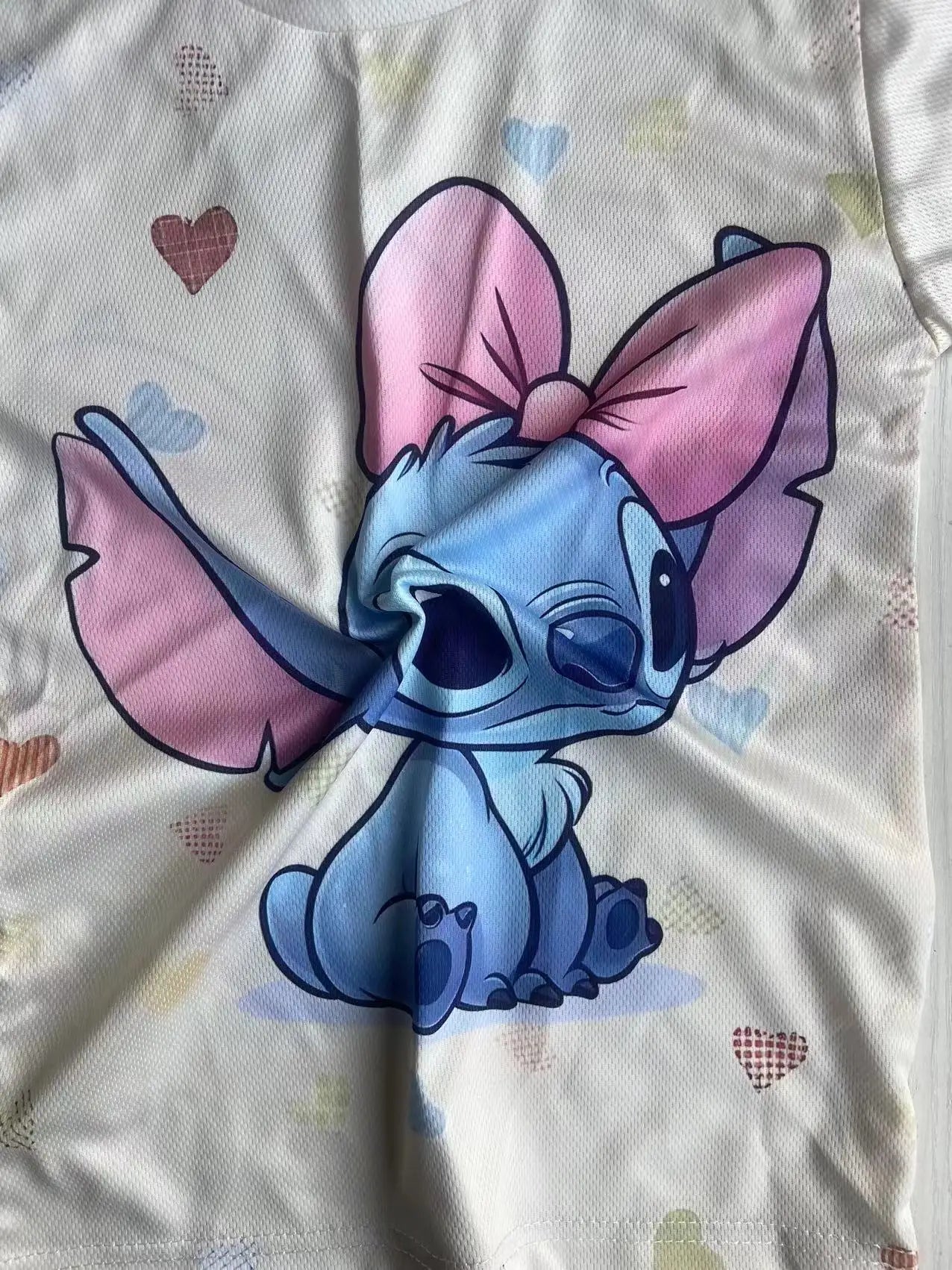 Summer Kids Stitch Print Short-Sleeve T-Shirt