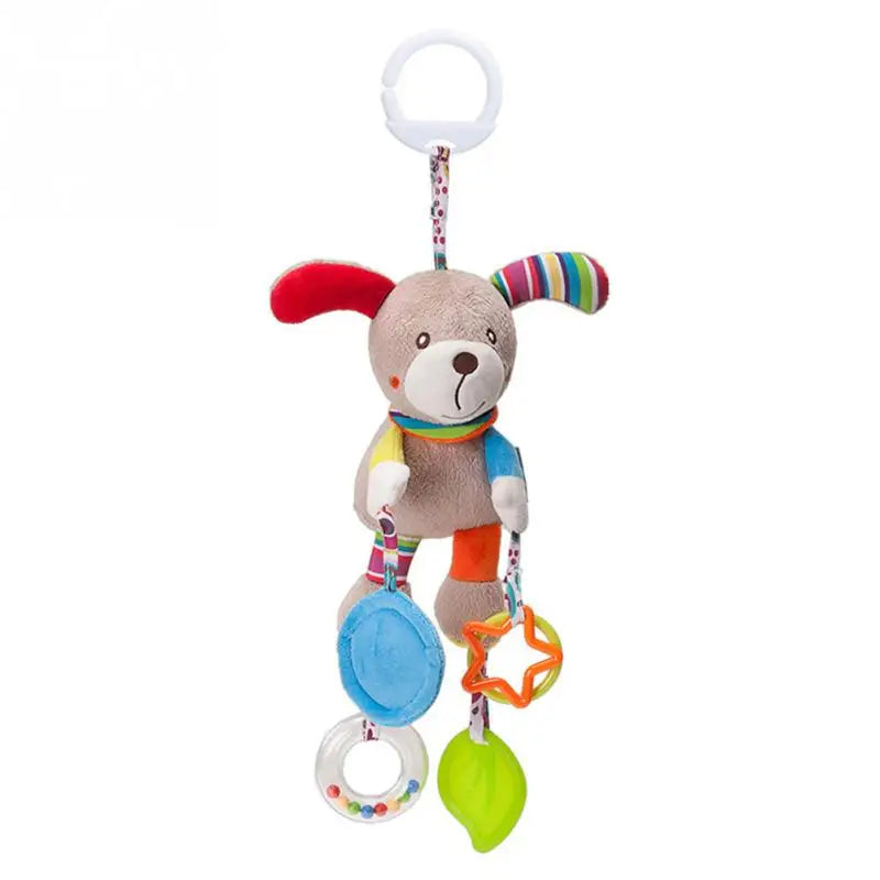 Plush Animal Rattle with Built-in Teether