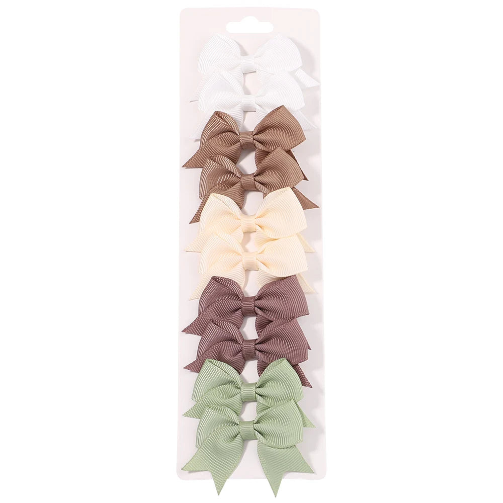 10-Piece Set Ribbon Bowknot Hair Clips