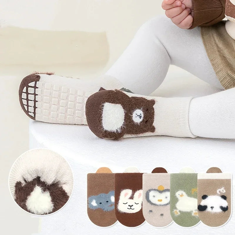 Thick Animal Print Nonslip Grip Socks 0M-5Y