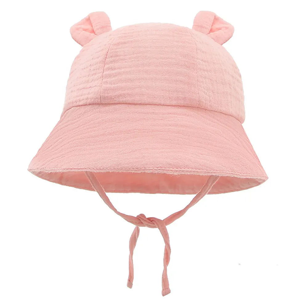 Soft Cotton Baby Bucket Hat with Ears