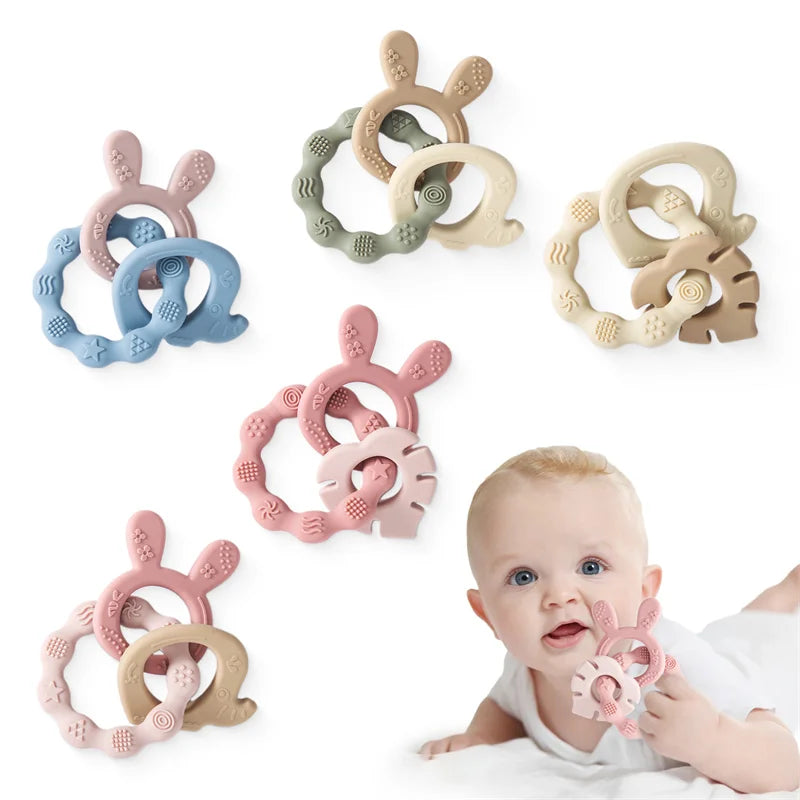 Silicone Rabbit Teether Ring