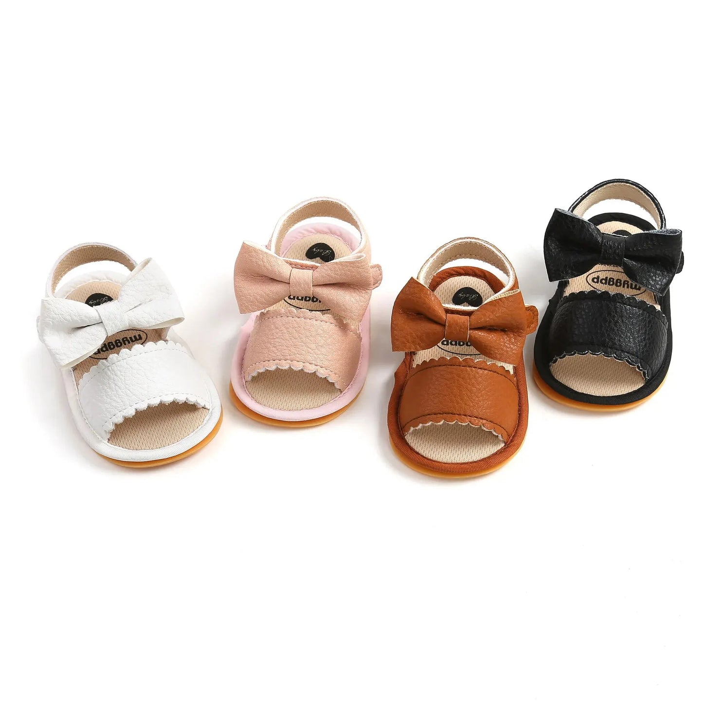 0-18M Girls' Bowknot Open Toe Leather Summer Sandals