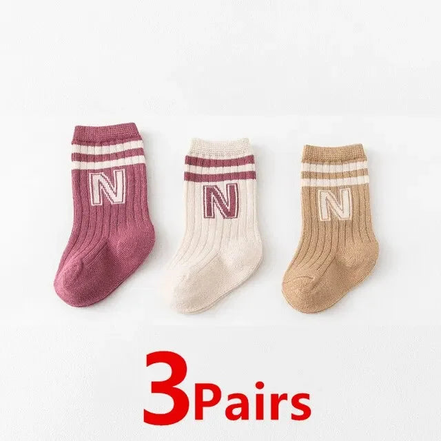 3 Piece Set Soft Cotton Knit Baby and Toddler Socks