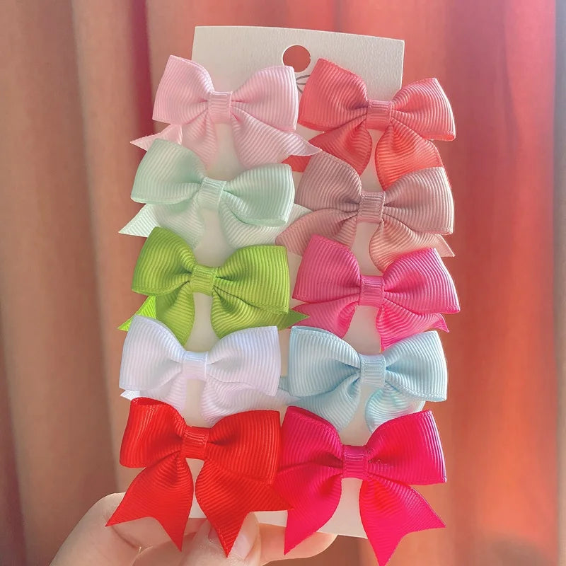 10-Piece Set Ribbon Bowknot Hair Clips