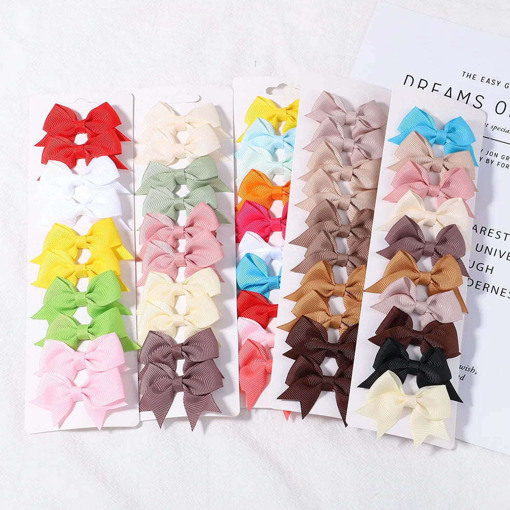 10-Piece Set Ribbon Bowknot Hair Clips