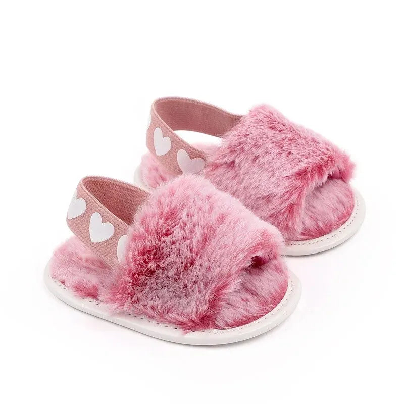 Infant Girls' Fur Flat Sandals