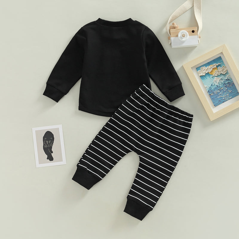 2PCS Toddler Boys' Long Sleeve Striped Matching Set