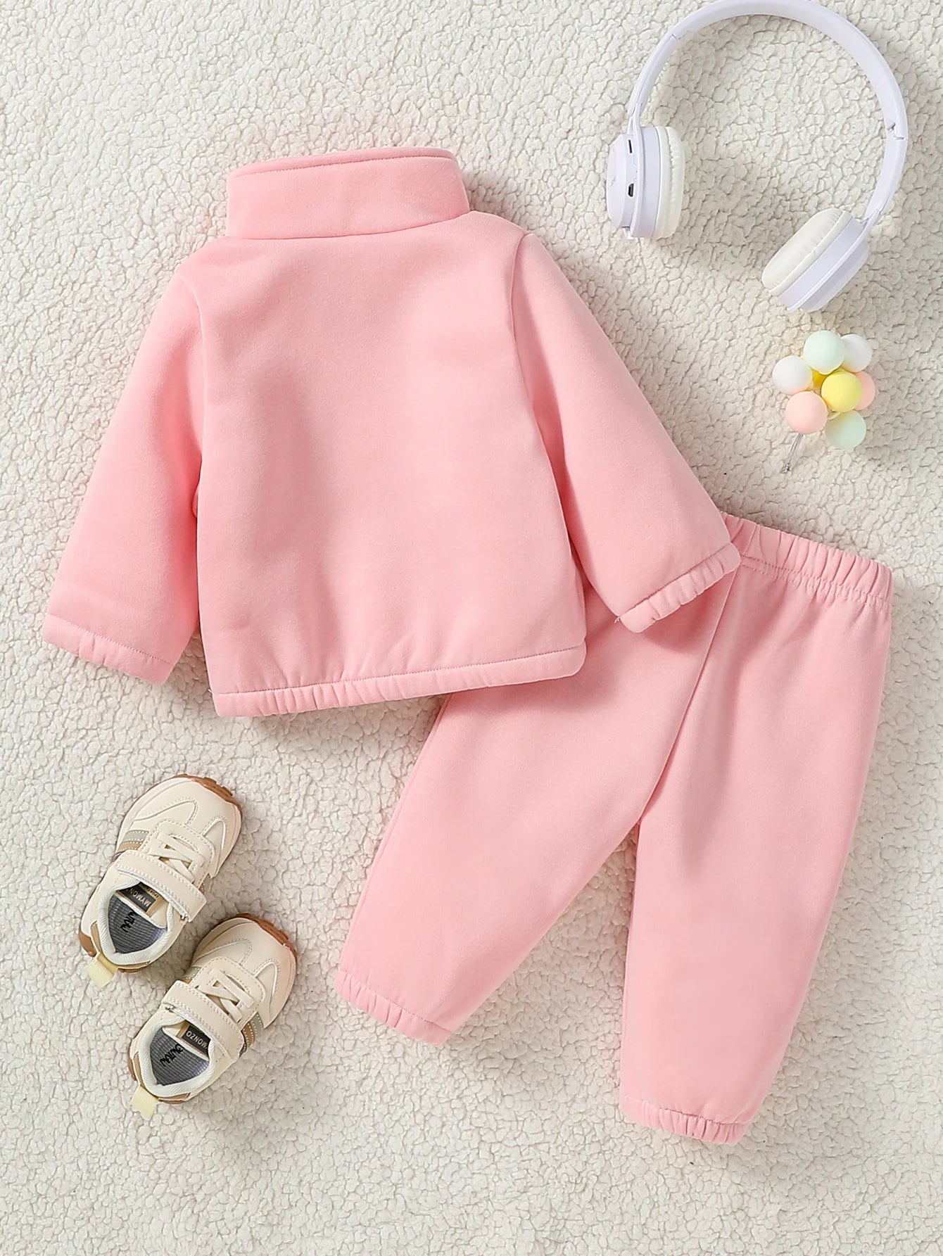 Girls' Two-Piece Fleece Turtleneck Winter Set