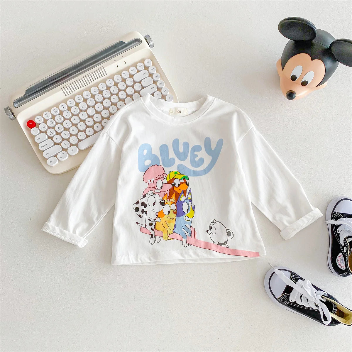 9M-6Y Mickey, Minnie, & Bluey Long Sleeve T-Shirt