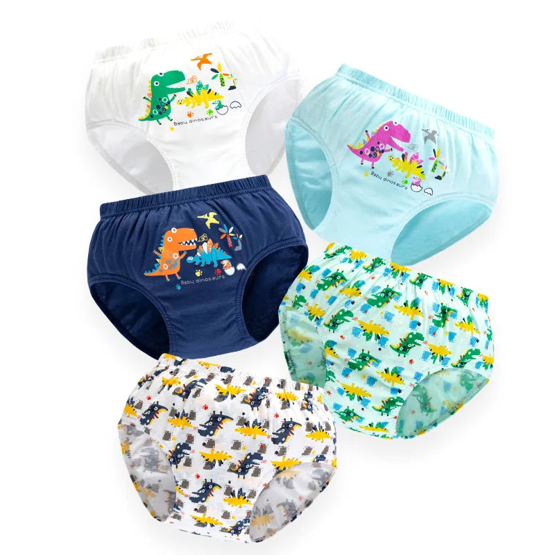 3-Piece Boys' Dinosaur Print Underwear Set