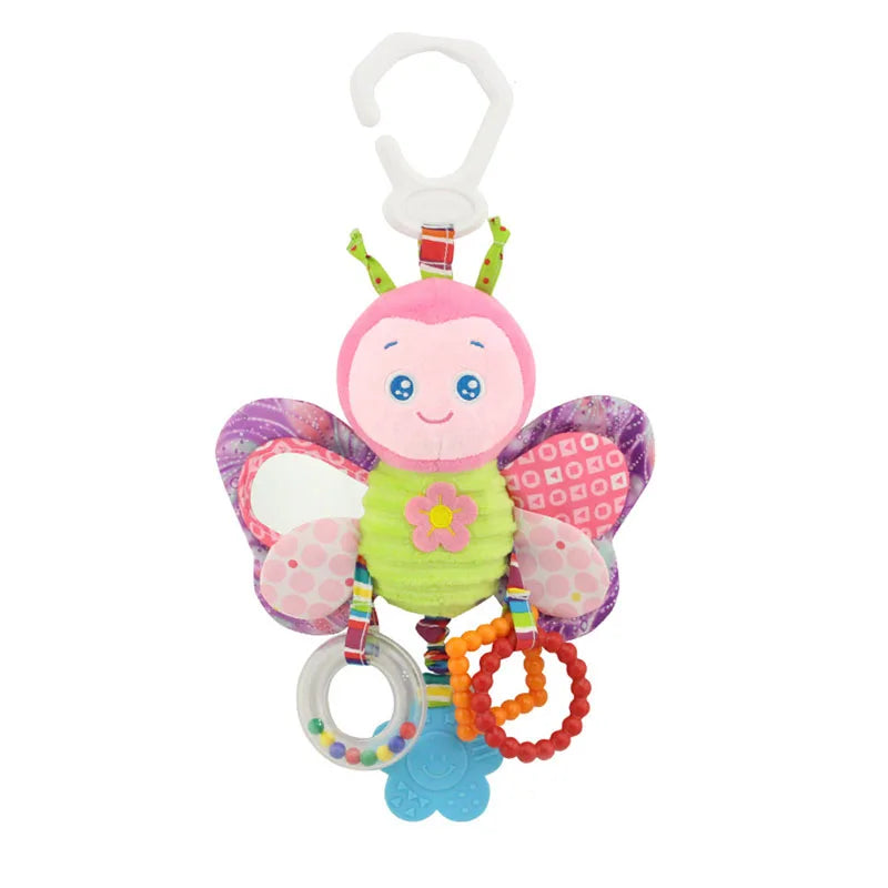 Plush Animal Rattle with Built-in Teether