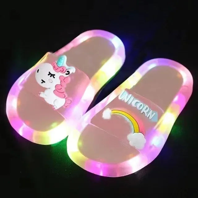 Toddler Girls Light Up Unicorn Slippers