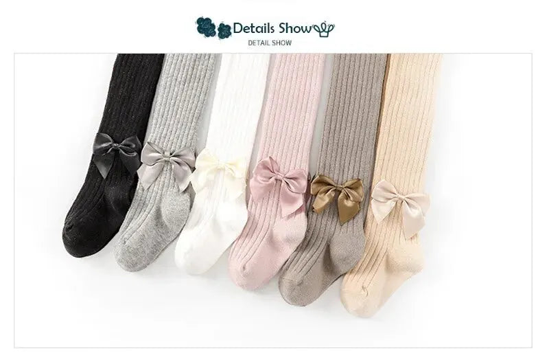 Girls Bowknot Thigh High Socks